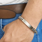 Graveerarmband gourmet poli/mat plaat 11 mm 21 cm edelstaal