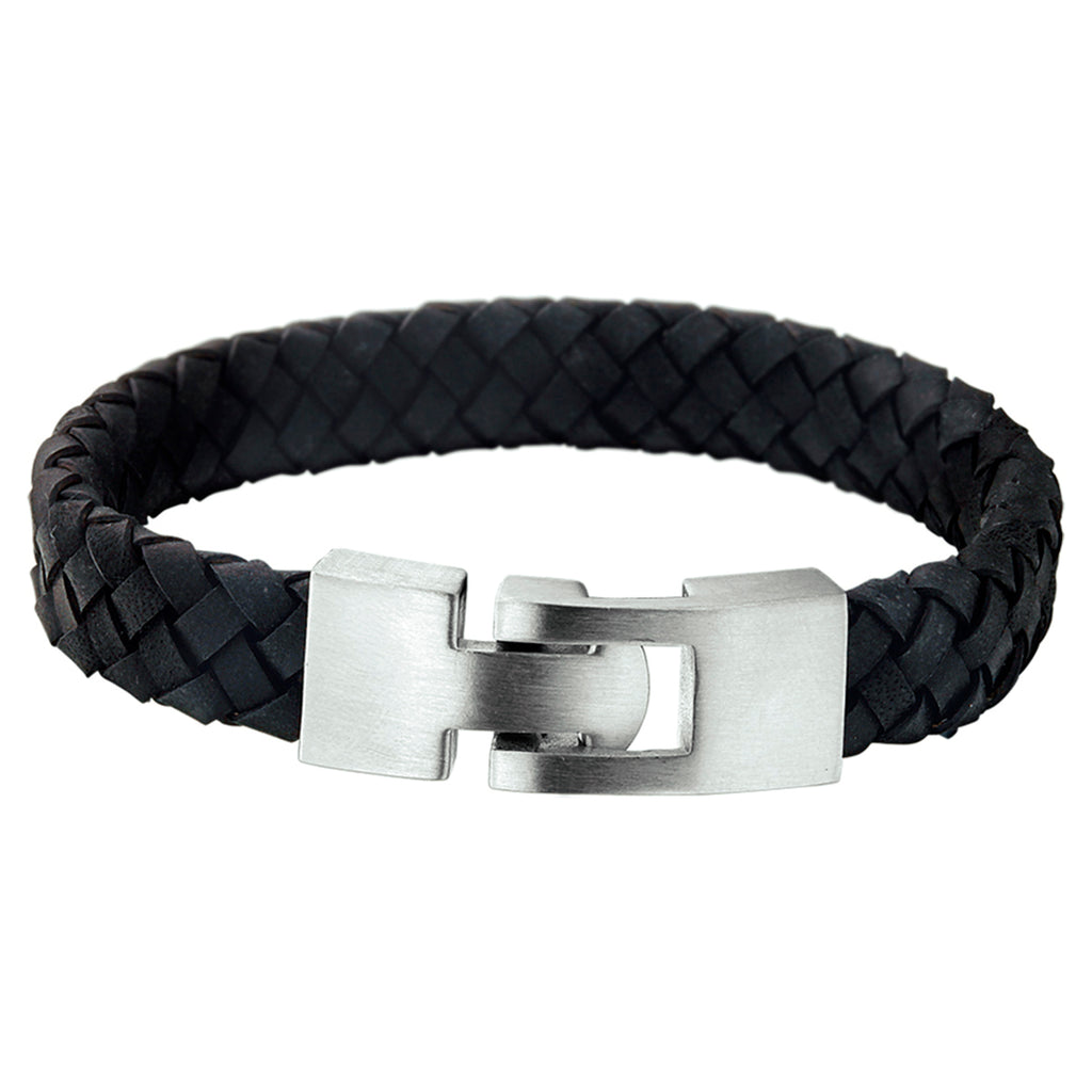 Armband leer 11,5 mm edelstaal