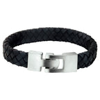 Armband leer 11,5 mm edelstaal