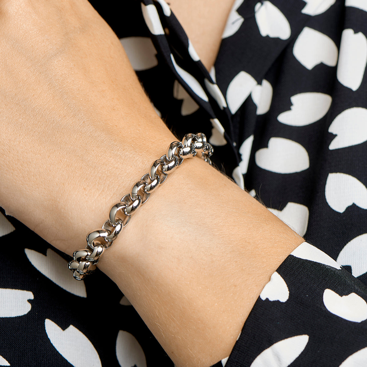 Armband jasseron 9 mm met groot springslot edelstaal