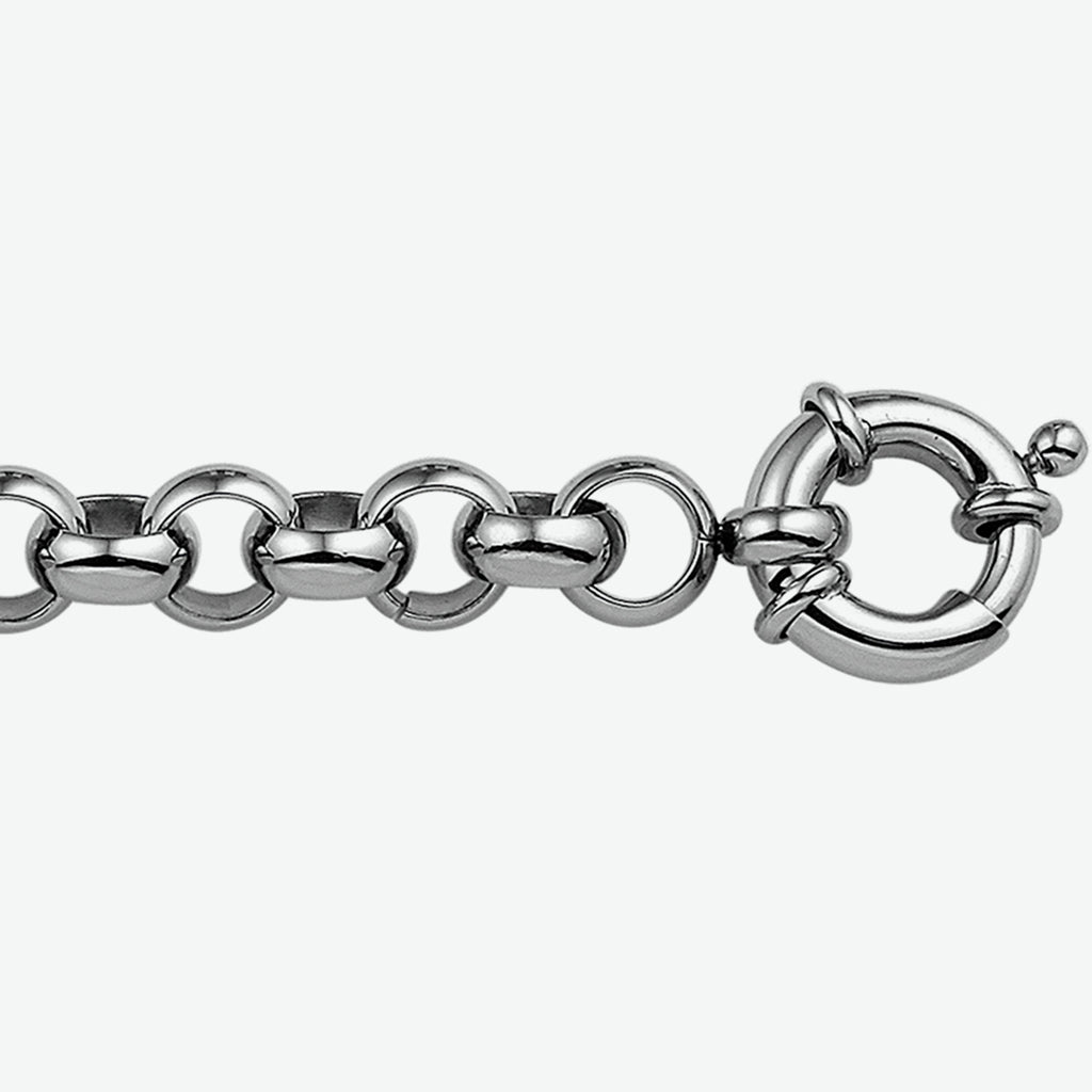 Armband jasseron 9 mm met groot springslot edelstaal