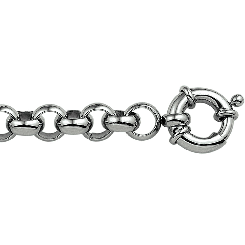 Armband jasseron 9 mm met groot springslot edelstaal