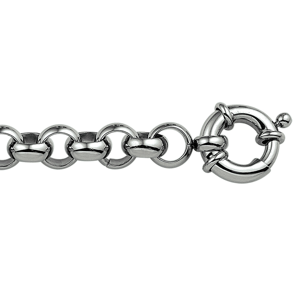 Armband jasseron 9 mm met groot springslot edelstaal