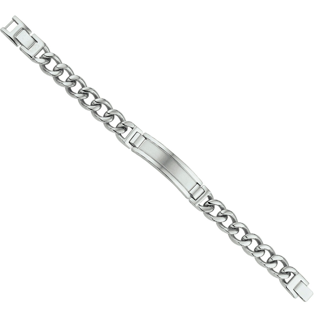 Graveerarmband poli/mat plaat 12 mm 21,5 + 1,5 cm edelstaal