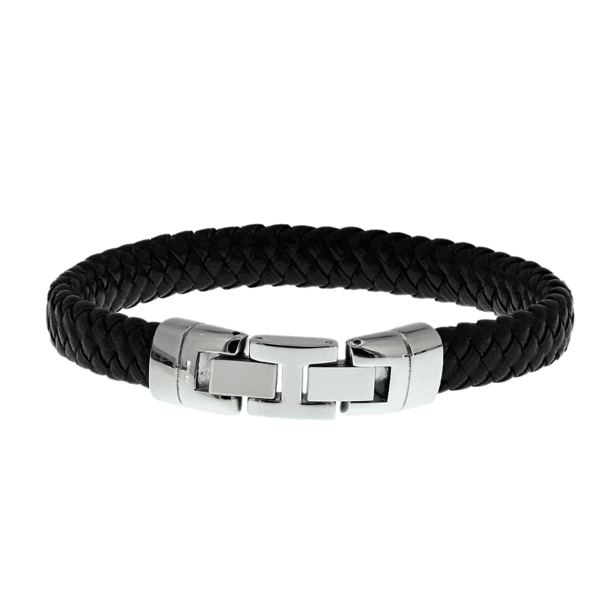 Armband leer 10 mm 22,5 cm edelstaal