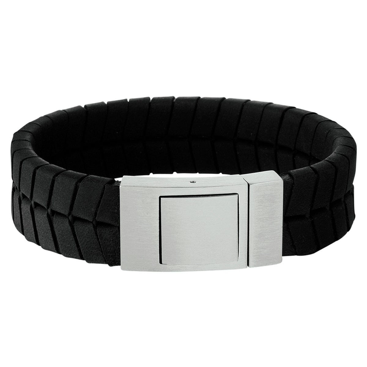 Armband leer 18 mm 21 cm edelstaal