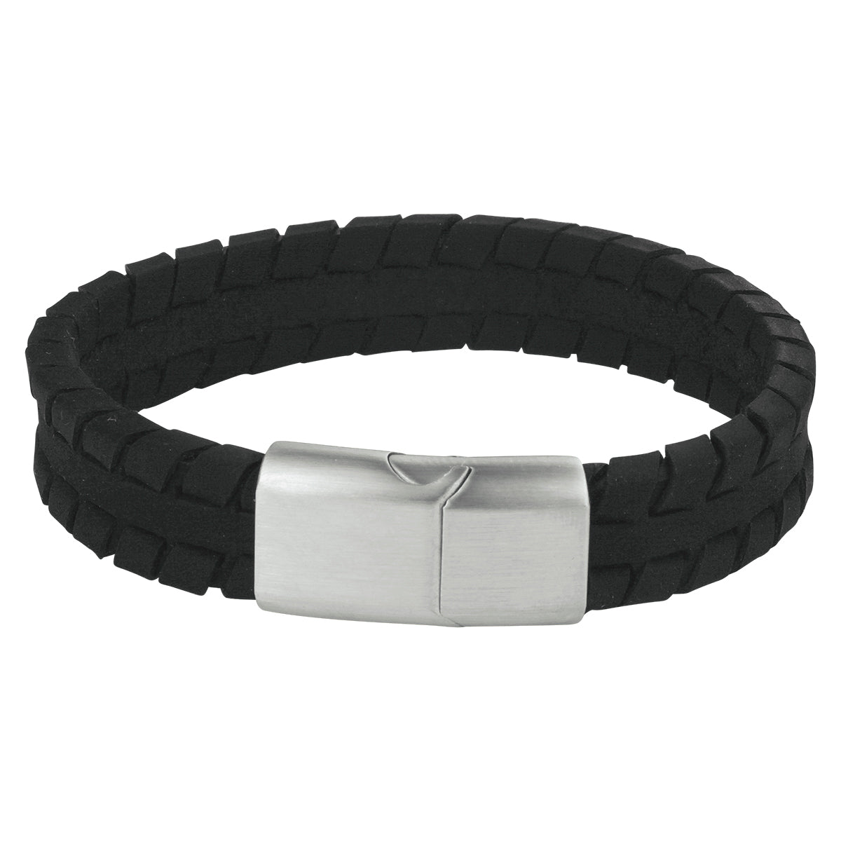 Armband leer 12 mm edelstaal