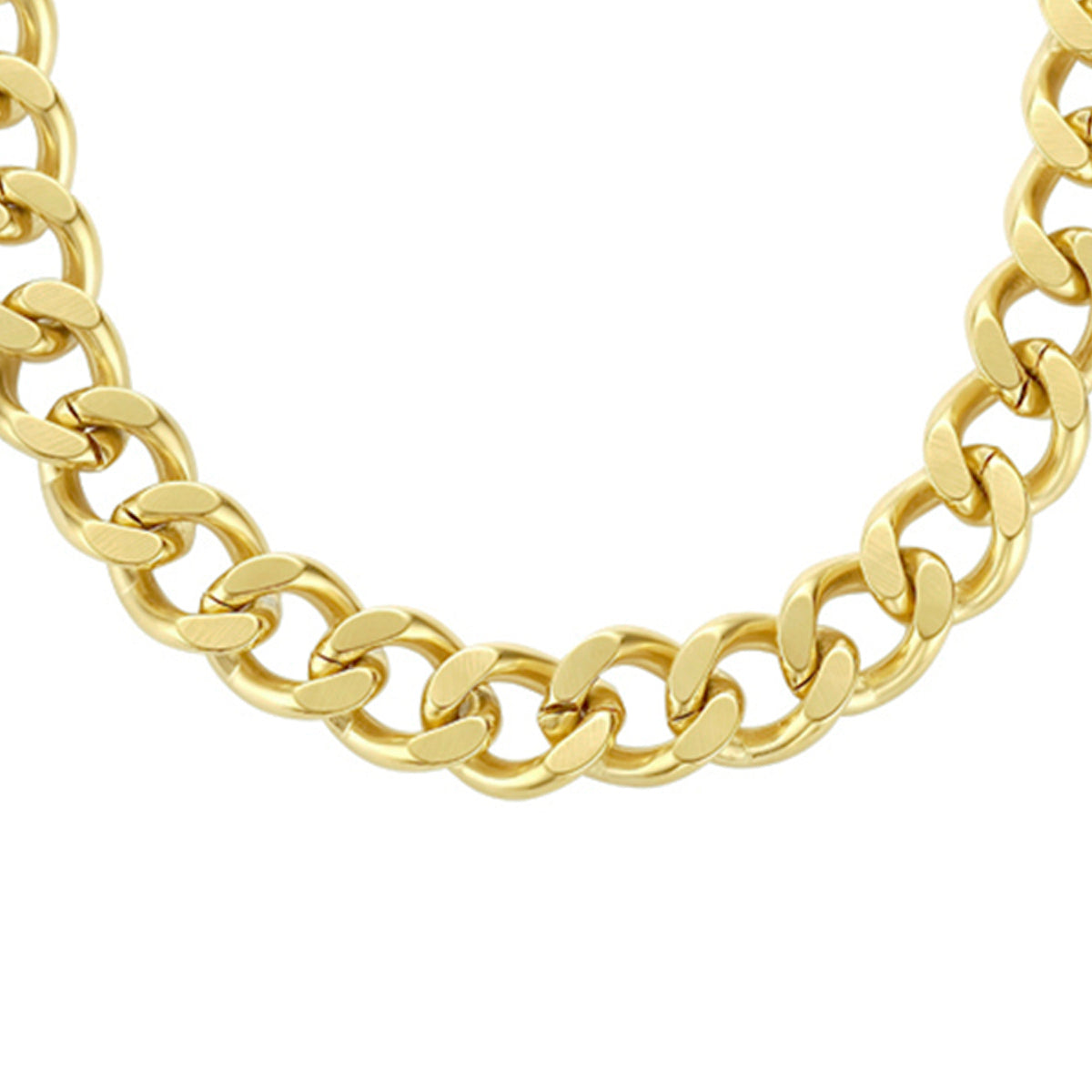 Collier geslepen gourmette 8,0 mm 42 + 3 cm ion plating met groot springslot edelstaal