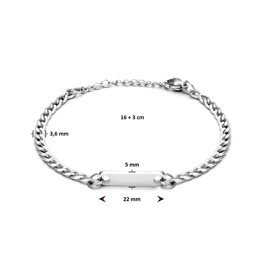 Graveerarmband plaat 5,0 mm edelstaal