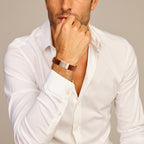 Armband leer 12 mm edelstaal