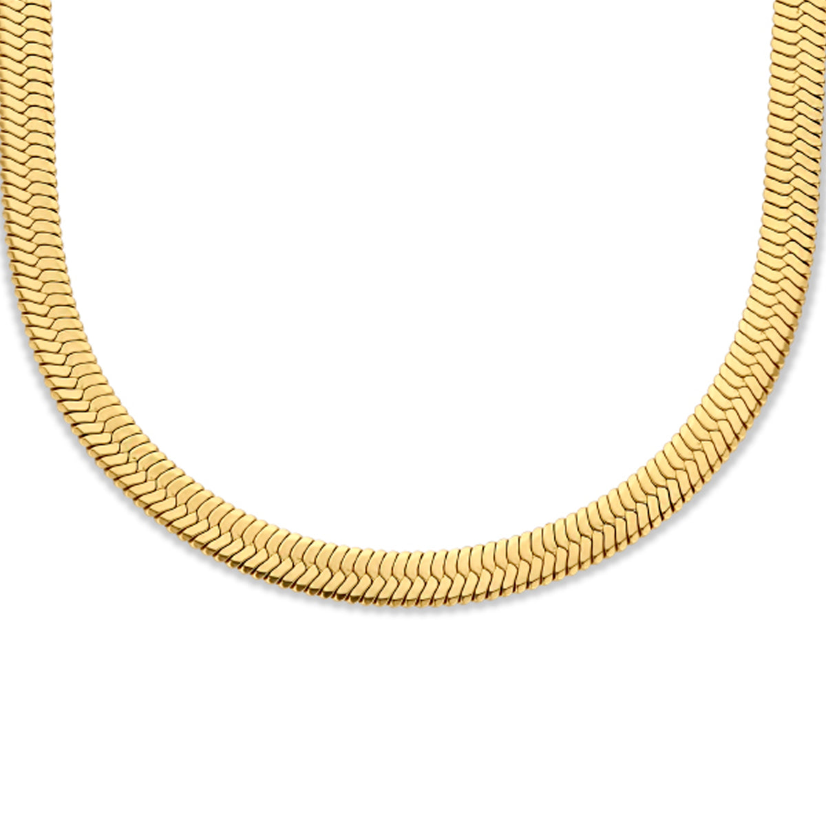 Collier slang plat 6,3 mm 42 cm ion plating edelstaal