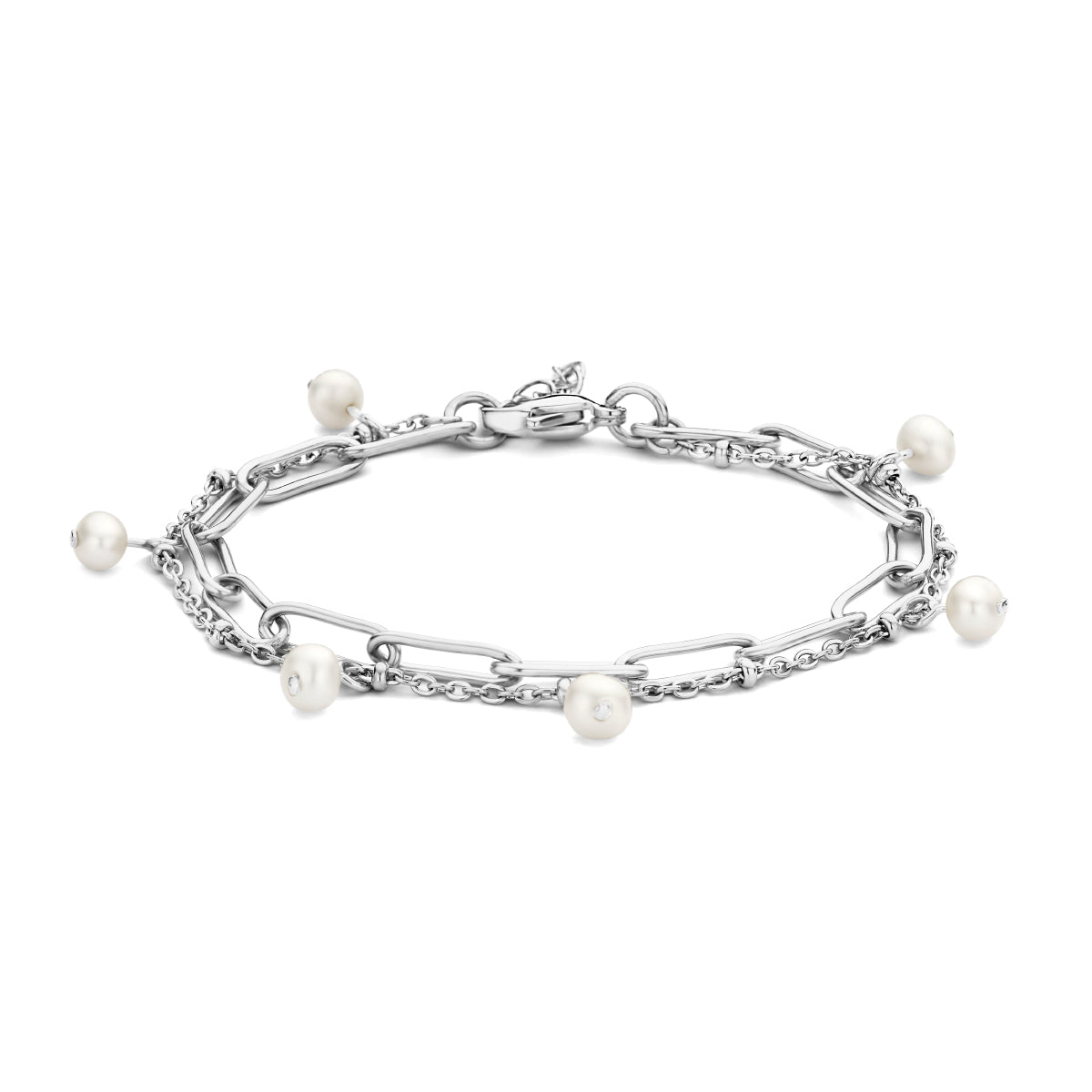 Armband parel 16 + 3 cm edelstaal