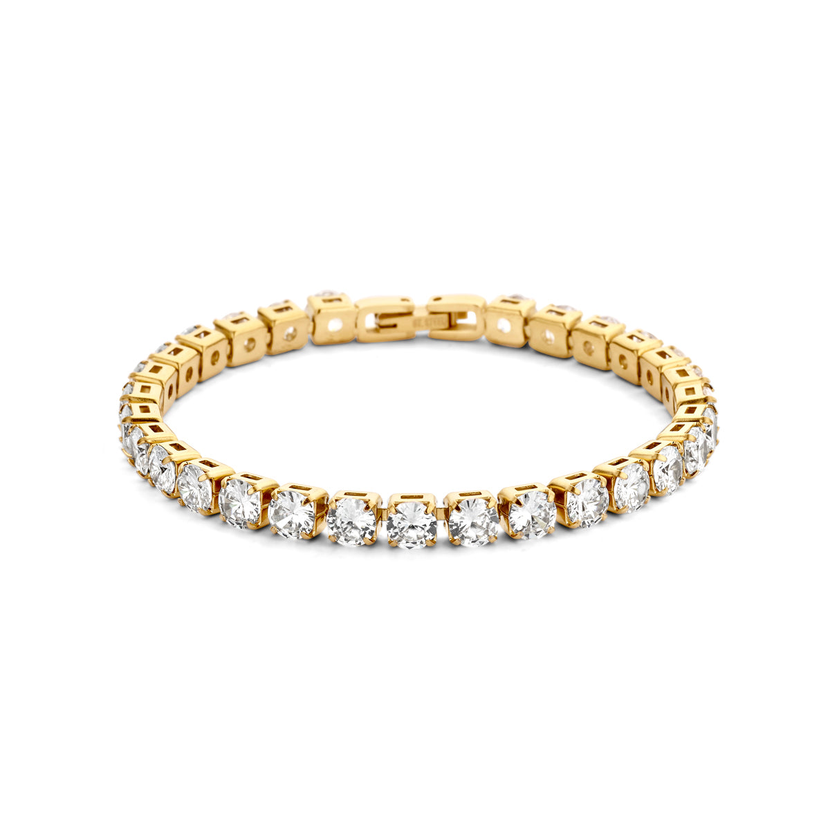 Tennisarmband zirkonia 5,0 mm 18 cm ion plating edelstaal