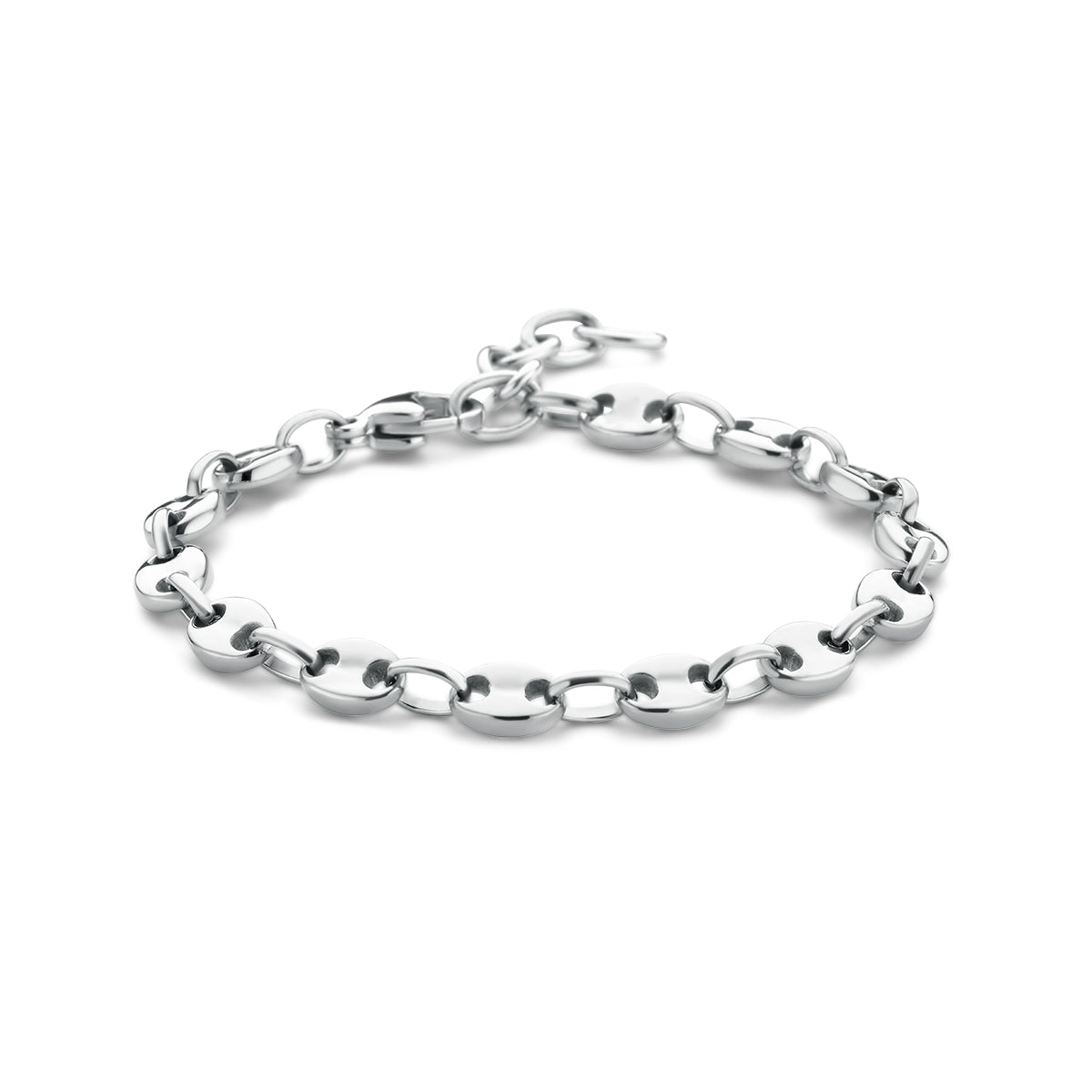 Armband koffieboon 16 + 3 cm edelstaal