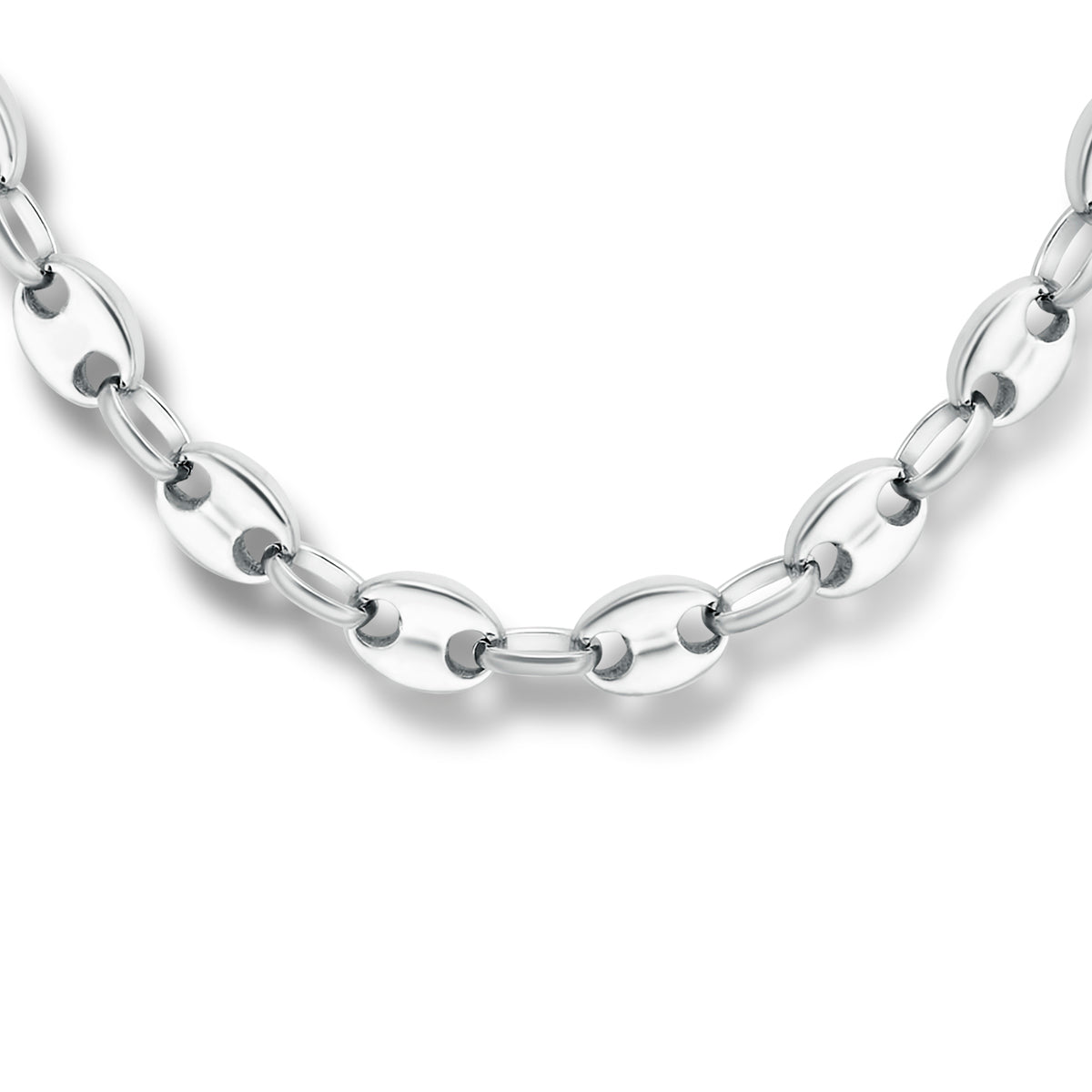 Collier koffieboon 42 + 3 cm edelstaal