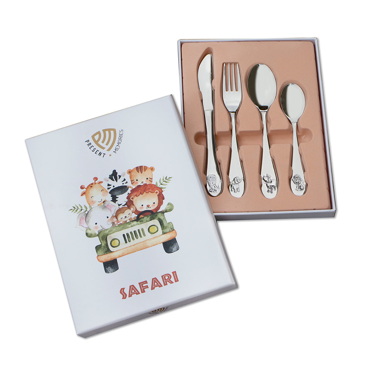 Kinderbestek safari edelstaal