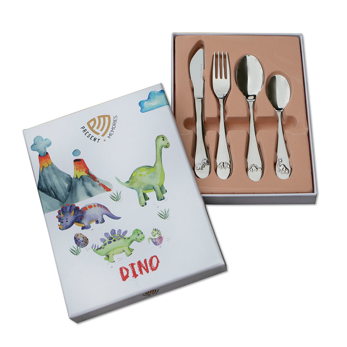 Kinderbestek dino edelstaal