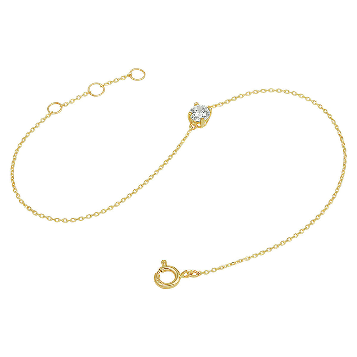 Armband Zirkonia 16,5 - 17,5 - 18,5 cm 14K Gelbgold