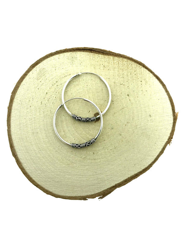 Zilveren bali oorringen