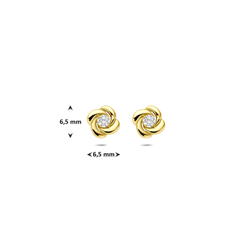 Ohrstecker Zirkonia 6,5 mm 14K Gelbgold