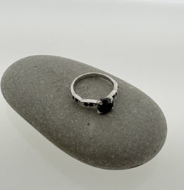 Handgemaakte zilveren moissanite ring