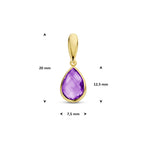 hanger amethist 12,5 mm 14K geelgoud