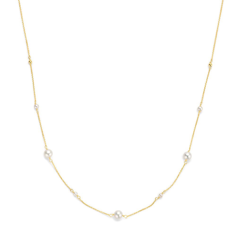 9k collier parels 41 - 43 - 45 cm