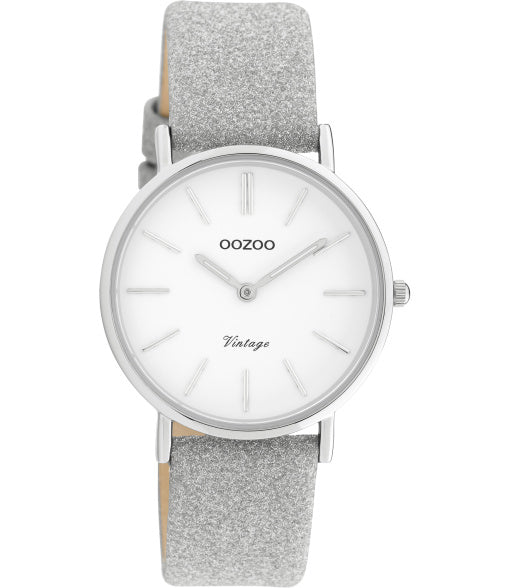 OOZOO Vintage Silber Glitzer 32 mm C20155