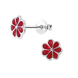 Kinderoorknopjes: bloem rood