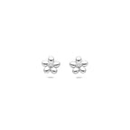 Ohrstecker Blume Zirkonia Silber rhodiniert