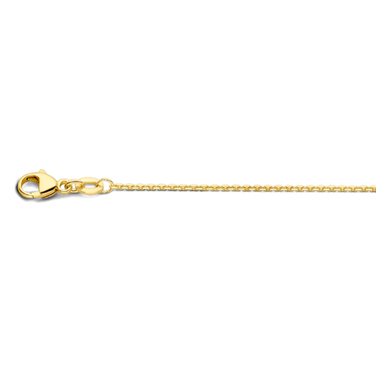 Collier anker gediamanteerd 1,1 mm 41 - 43 - 45 cm 18k geelgoud
