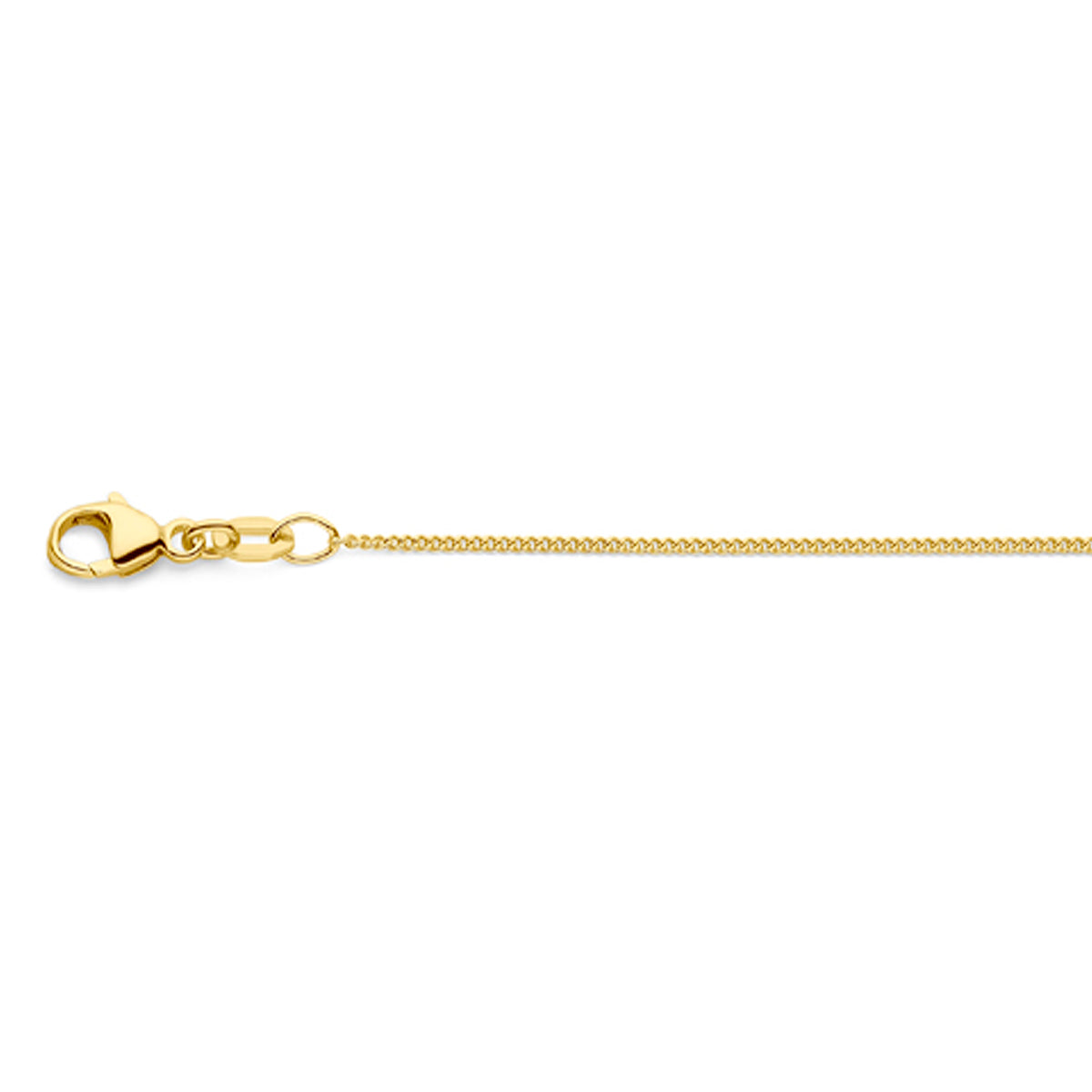 Collier gourmette 4-zijdes geslepen 1,0 mm 41 - 43 - 45 cm 18k geelgoud