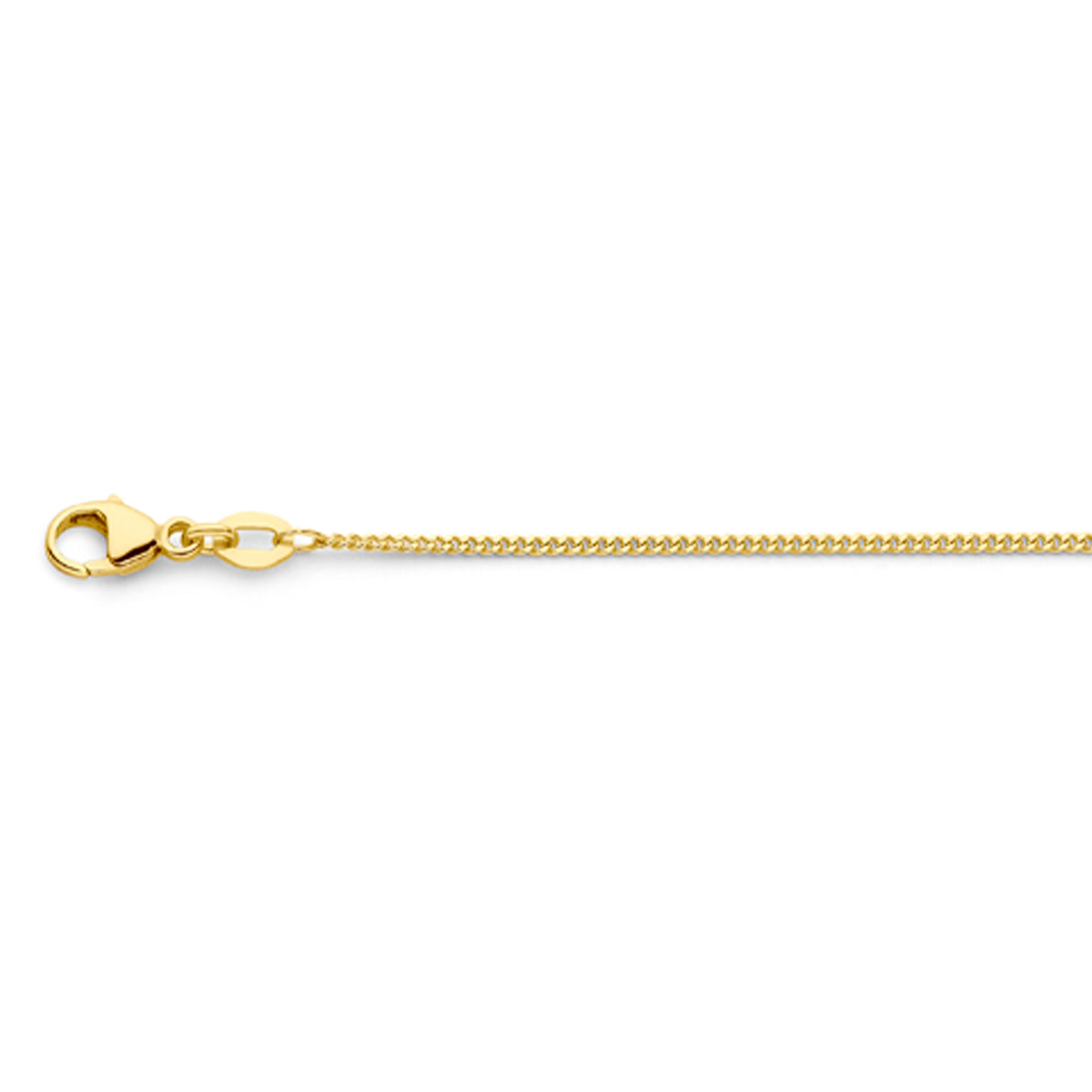 Collier gourmette 4-zijdes geslepen 1,2 mm 41 - 43 - 45 cm 18k geelgoud