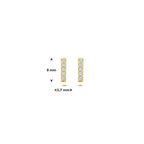 Ohrstecker Balken Zirkonia 8 mm 14K Gelbgold
