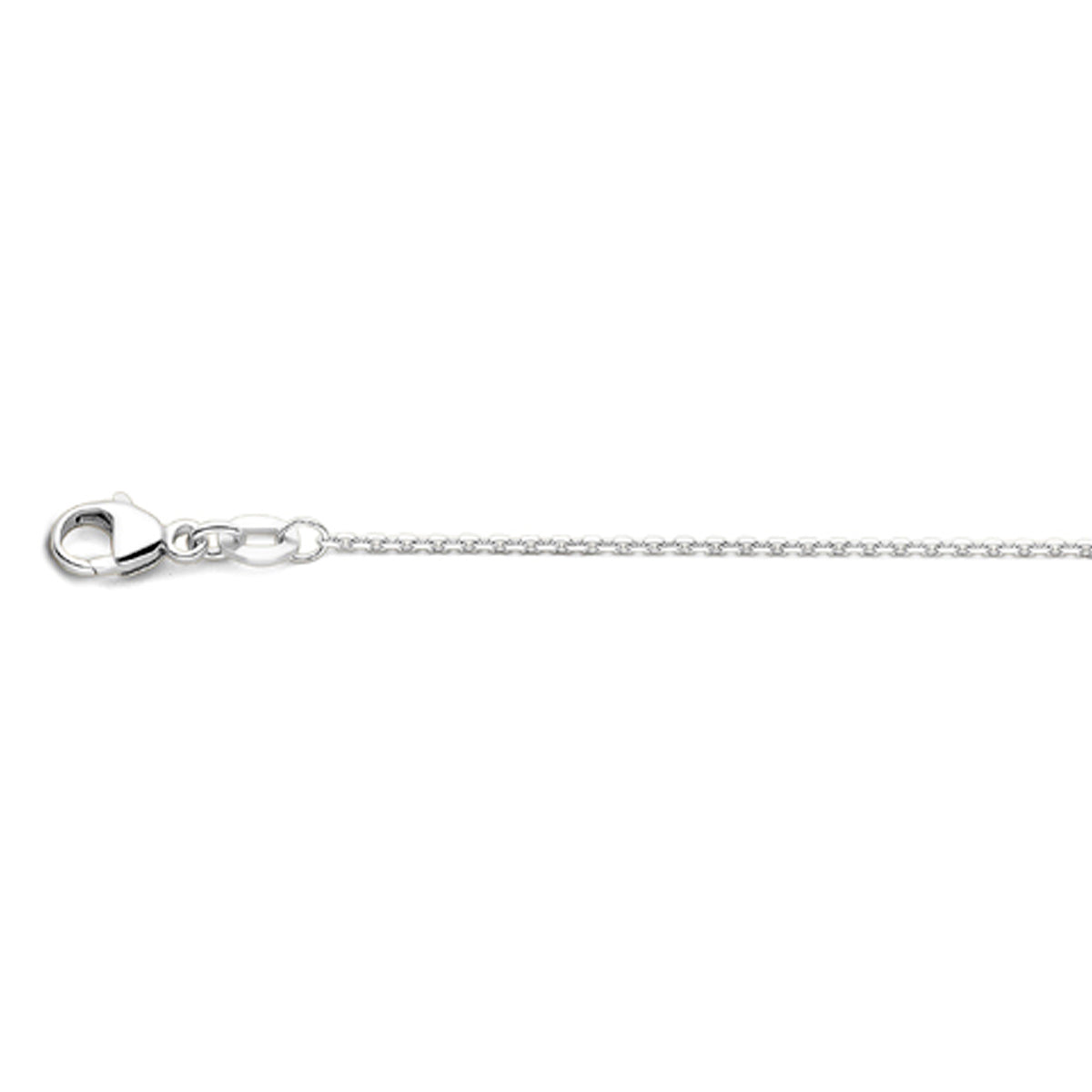 Collier anker gediamanteerd 1,1 mm 41 - 43 - 45 cm 18k witgoud