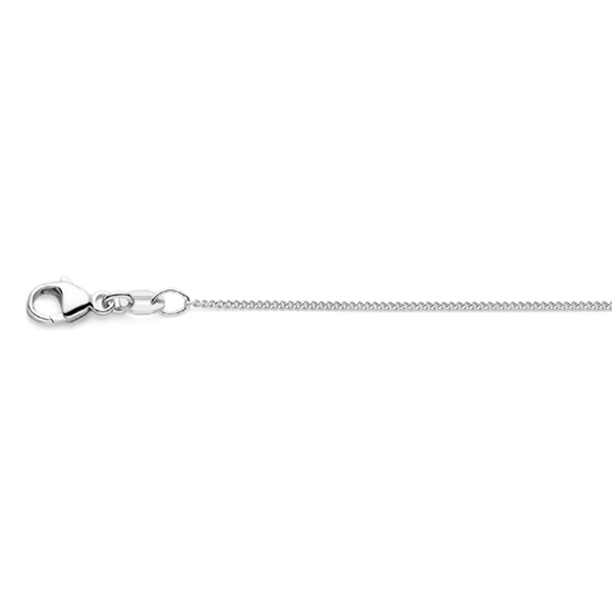 Collier gourmette 4-zijdes geslepen 1,0 mm 41 - 43 - 45 cm 18k witgoud
