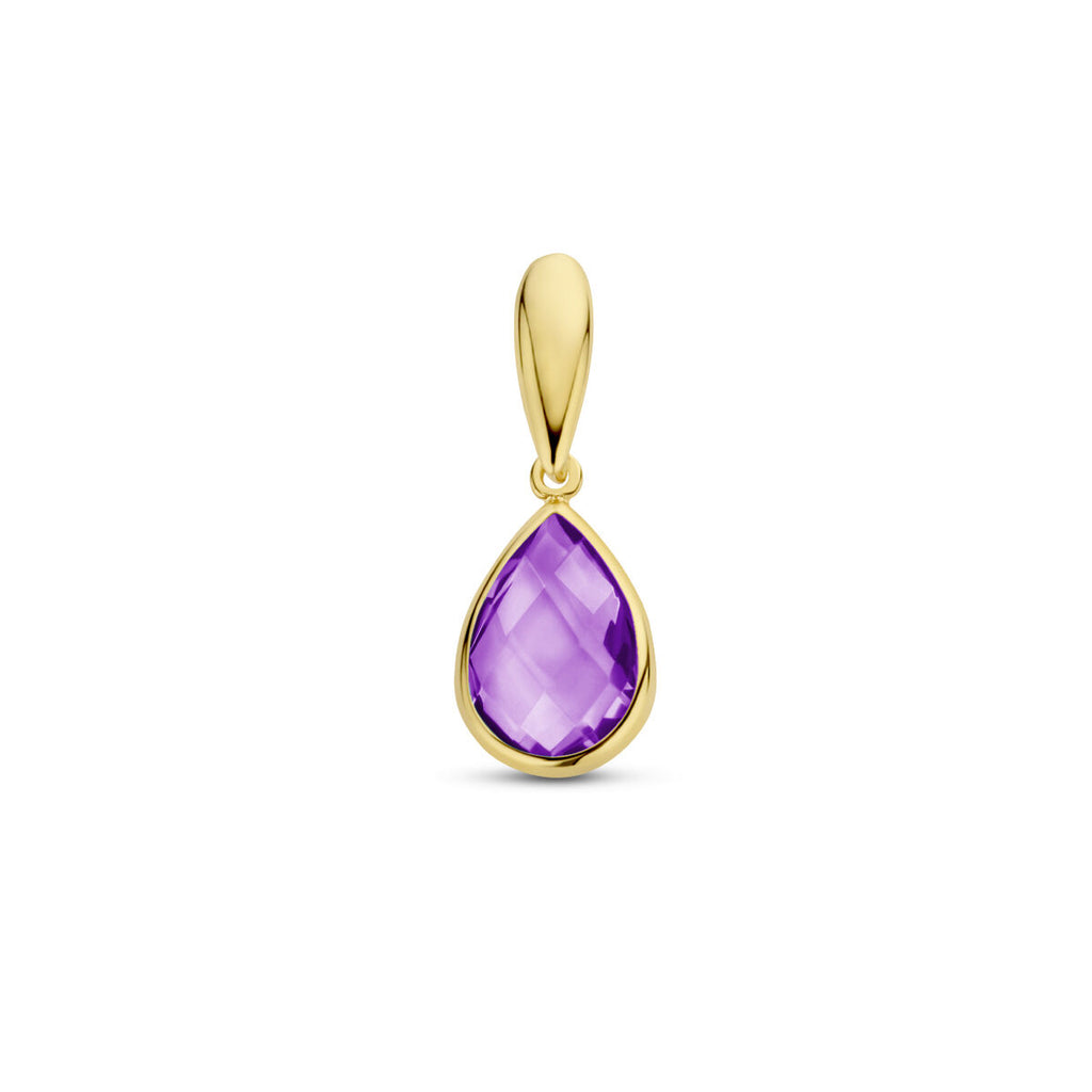 hanger amethist 12,5 mm 14K geelgoud