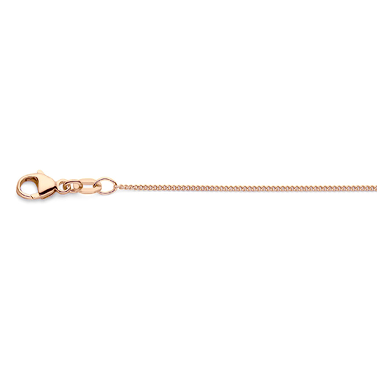 Collier gourmette 4-zijdes geslepen 1,0 mm 41 - 43 - 45 cm 18k roségoud