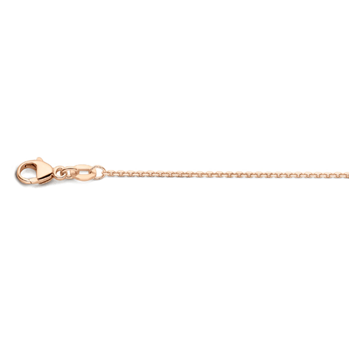 Collier anker gediamanteerd 1,1 mm 41 - 43 - 45 cm 18k roségoud