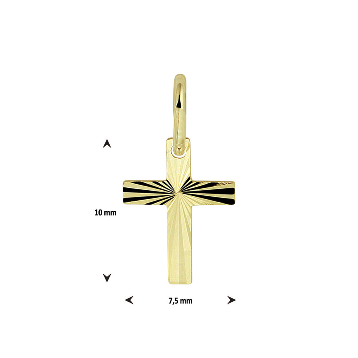 Anhänger Kreuz massiv 14K Gelbgold