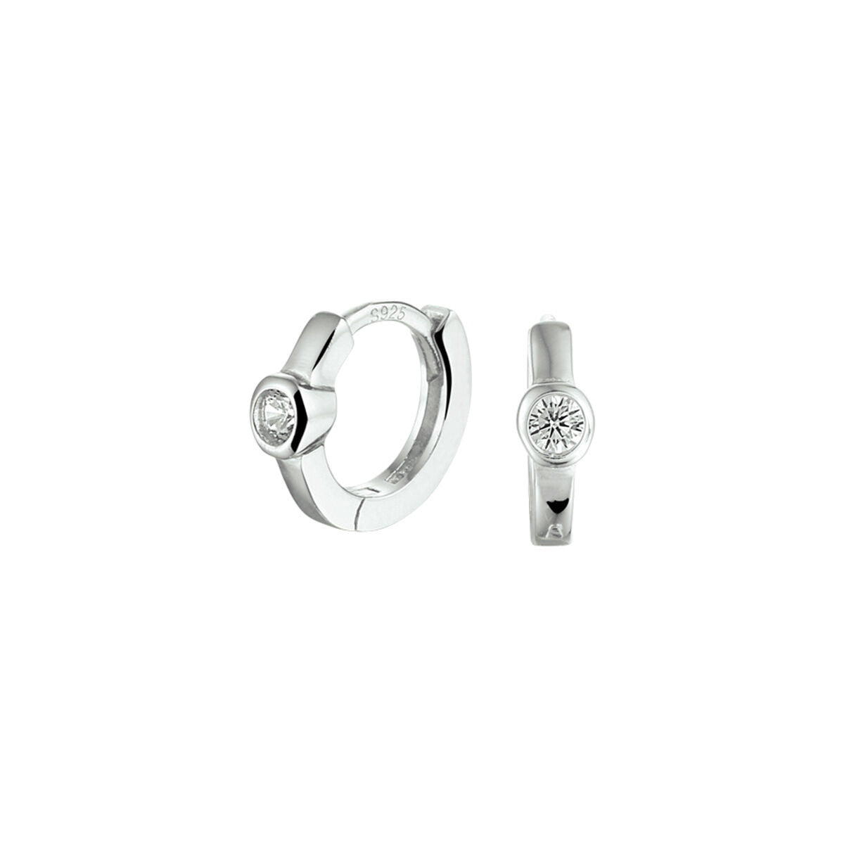 klapoorringen zirkonia zilver gerhodineerd