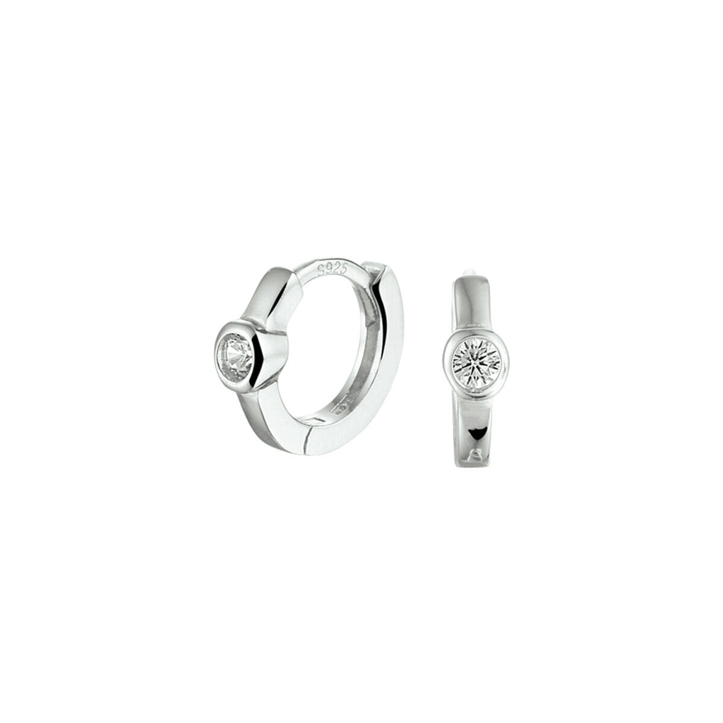 klapoorringen zirkonia zilver gerhodineerd