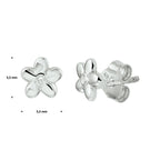 Ohrstecker Blume Zirkonia Silber rhodiniert