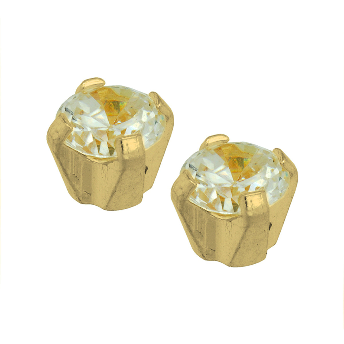 Zweerknopje 18 krt. goud zirkonia