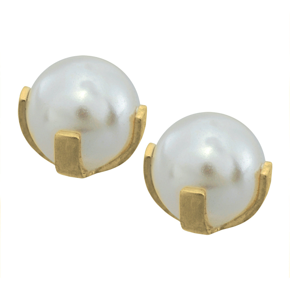 zweerknopjes 18 krt. goud synth. parel