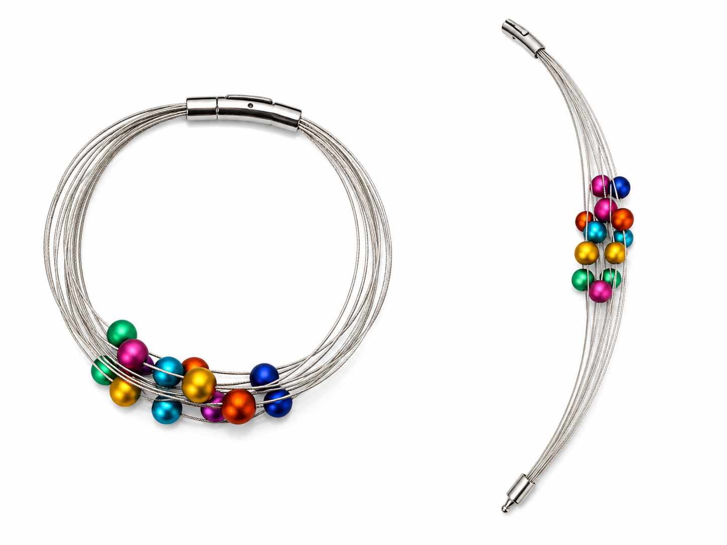 MOOI Handgemaakt – Kleurrijke Armband van Geanodiseerd Aluminium 20 cm