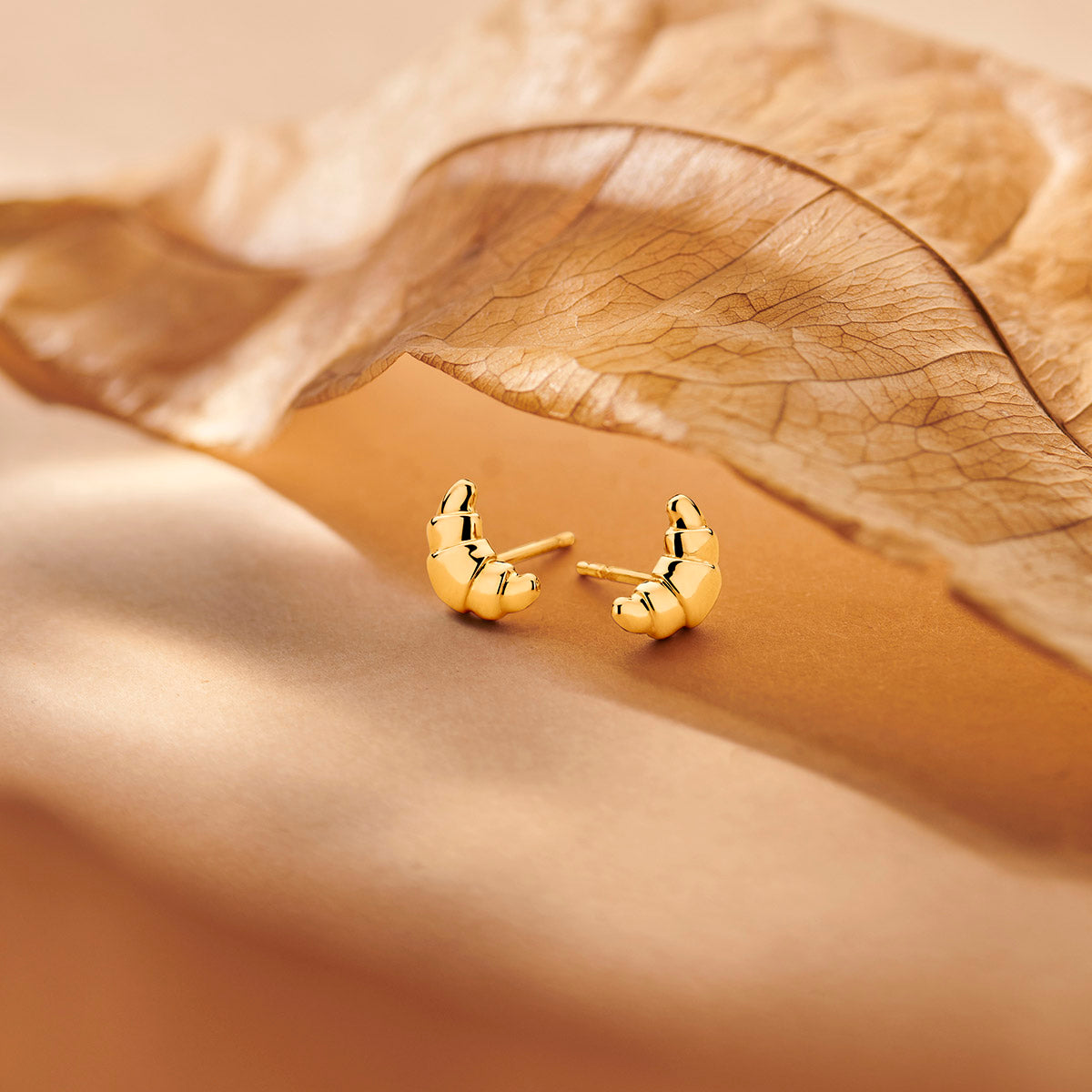 Ohrstecker Croissant 8,5 mm 14K Gelbgold