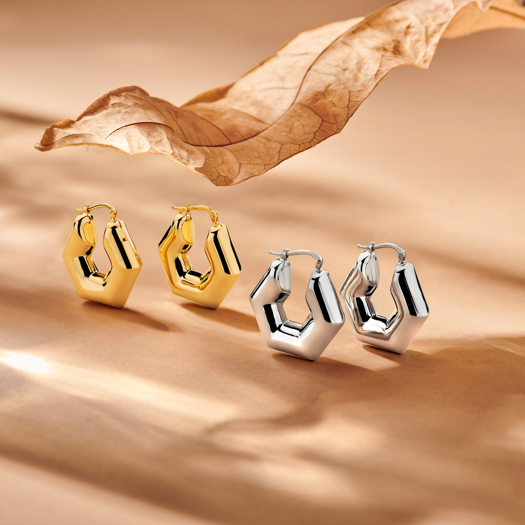 oorringen 30 mm 1 micron zilver verguld (geel)