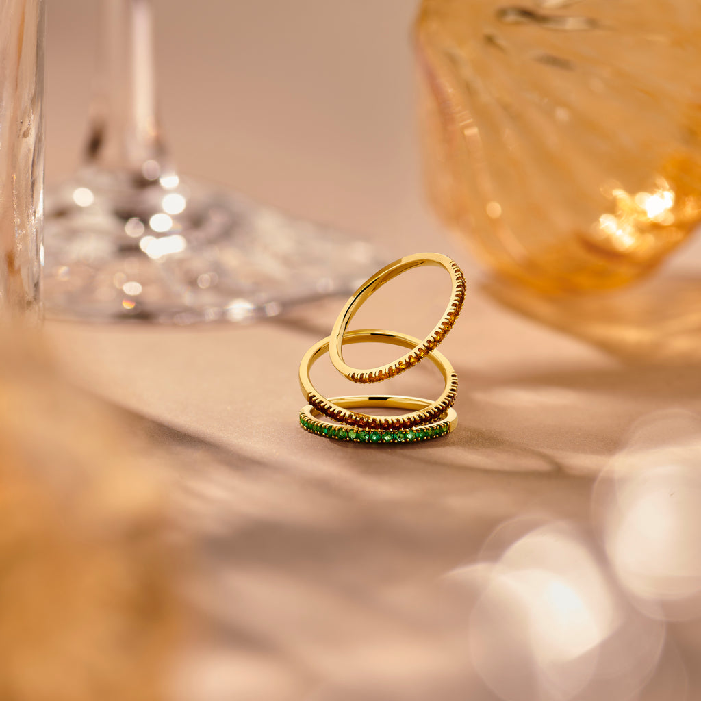 ring met geboortesteen granaat januari 14K geelgoud
