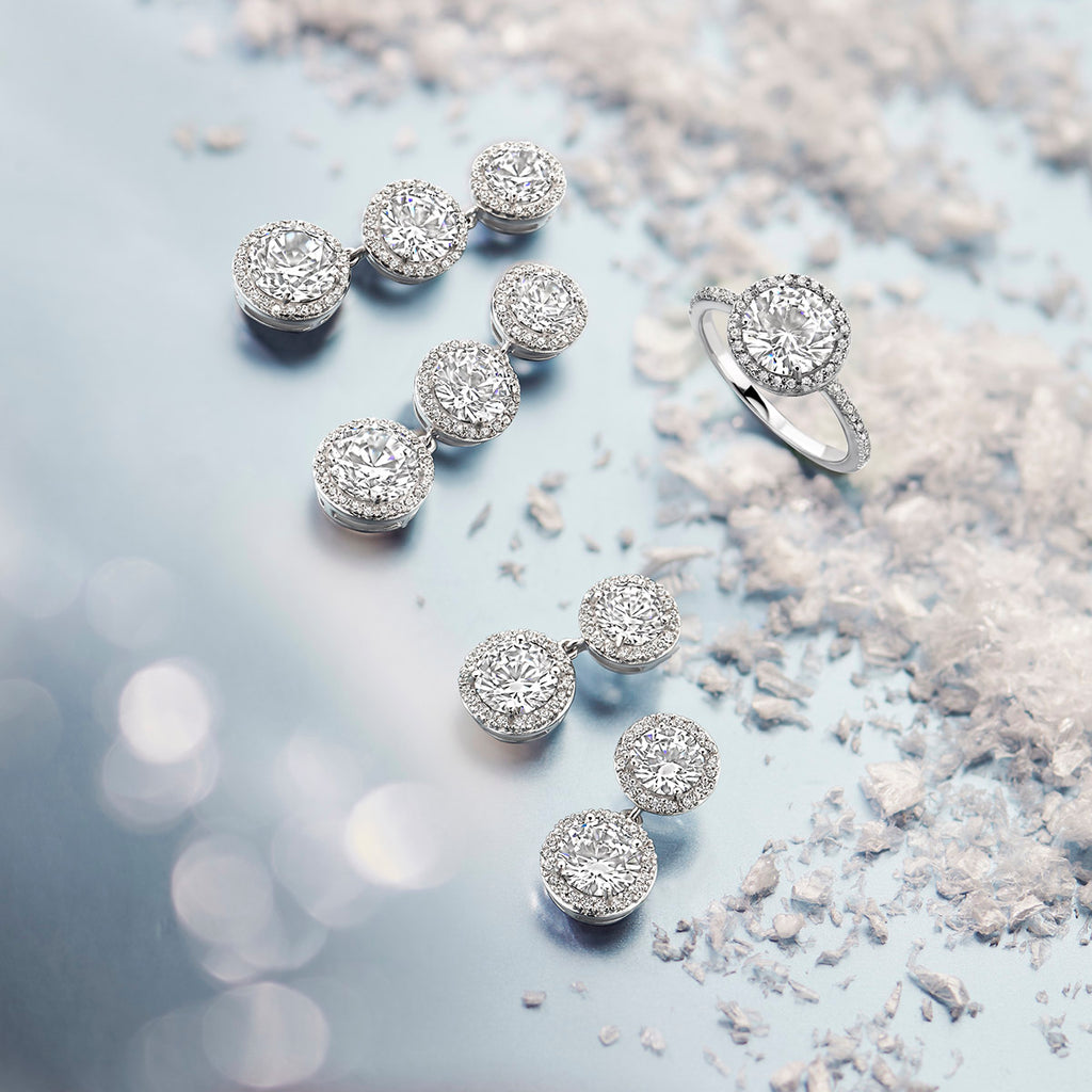Ohrhänger Zirkonia 20 mm Silber rhodiniert